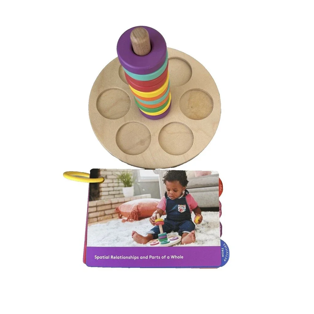 LOVEVERY Wooden Flexible 11 Ring Stacker Babbler Kit 13-15M & Play Guide